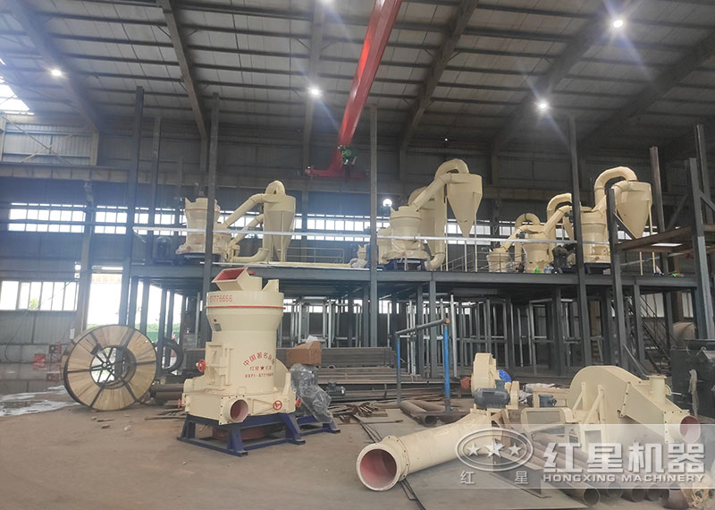 磨粉生產線中給料機、提升機現場安裝圖