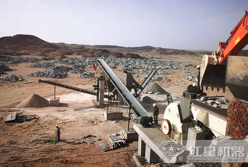 生石灰粉碎制砂現場-配置重錘式破碎機 生石灰粉碎制砂現場-配置重錘式破碎機